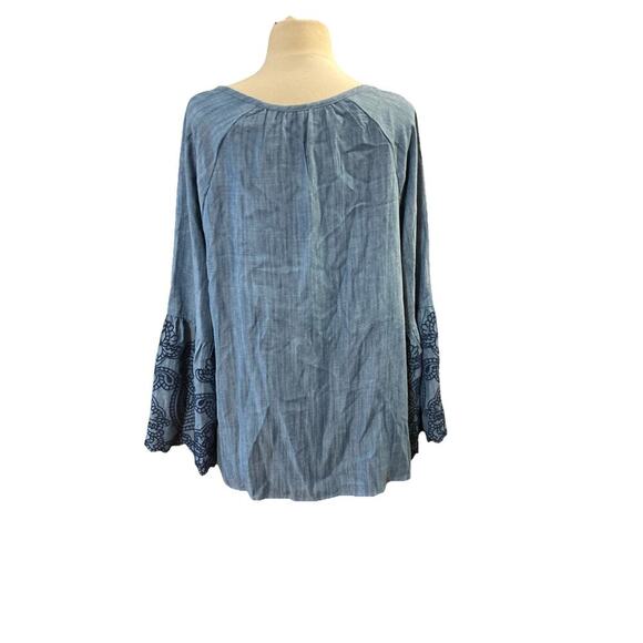 SOFT SURROUNDINGS Women’s Misty Shirt Sz L 14 New Embroidered Chambray $110 - Picture 7 of 10